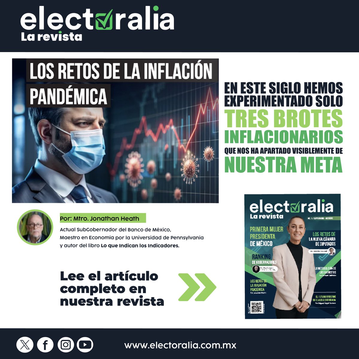 El Mtro. Jonathan Heath habla sobre los riesgos de mover las tasas de interés ante una amenaza aún latente del incremento generalizado y sostenido de los precios, también conocido como inflación.
Encuentra el Artículo completo en Electoralia la Revista 
electoralia.com.mx
