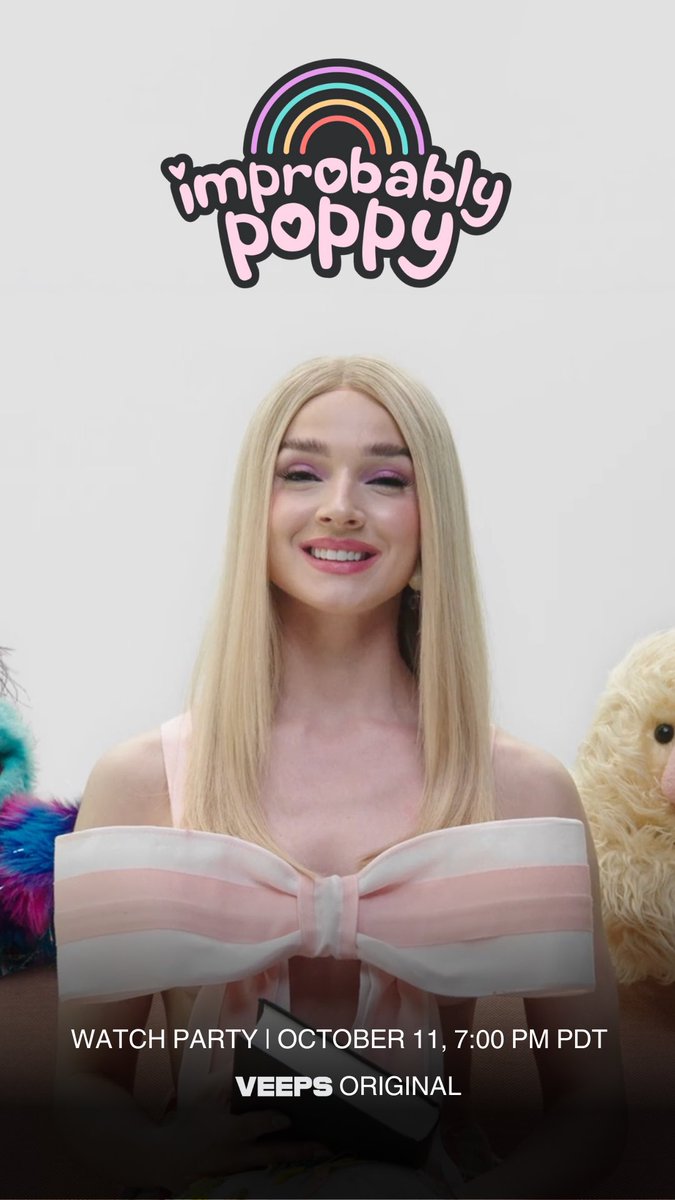 Don’t watch Improbably Poppy alone… Join our official watch party for Episode 1: “Taking Risks” on <a href="/Veeps/">Veeps</a>! 

veeps.events/improbably-pop…
#Poppy