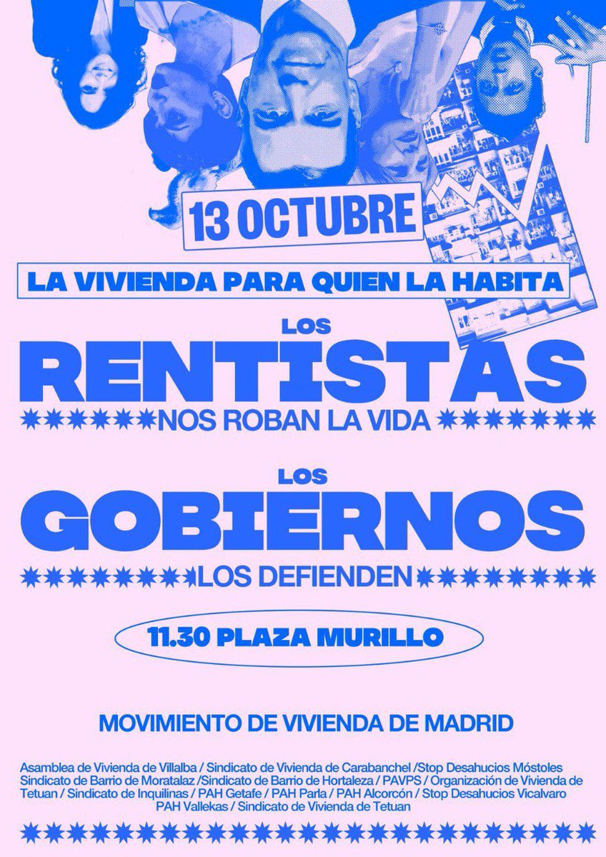 Llamamos a la manifestación del 13 de octubre en el bloque crítico organizado desde el Movimiento de Vivienda de Madrid.

La vivienda para quien la habita.