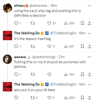 When I tell you I almost choked to the death. 😂 The amount of don't-give-a-fuckness in this tweet is pure beauty. #twdcaryl <-