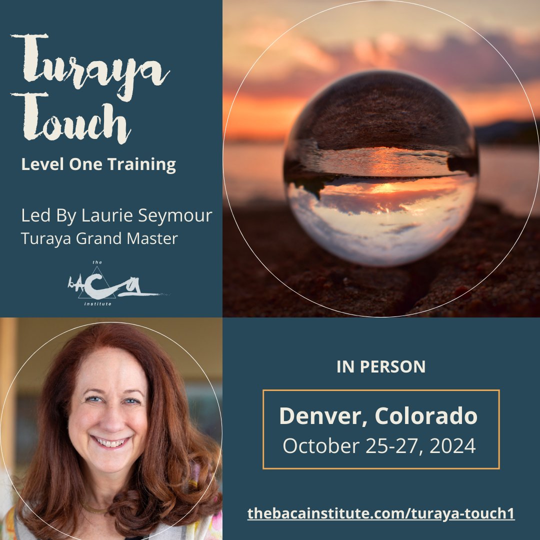 BacaInstitute's tweet photo. Join me in Denver, Colorado, October 25-27 for the Turaya Touch Level 1 Training. https://t.co/EJlH4J9dAy
#Turaya #TurayaTouch #energy #QuantumConnection #handsonenergy #CreativeIntelligence #innerPeace https://t.co/a4ft9HpH3C