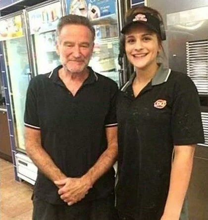 As we take time today to recognize #WorldMentalHealthDay we also take a look back at those we wish were still with us.

Tell those you love that you love them

1. Robin Williams taking a photo with a Dairy Queen worker in Aug. 2014. Robin is 63 here and looks fragile. This was
