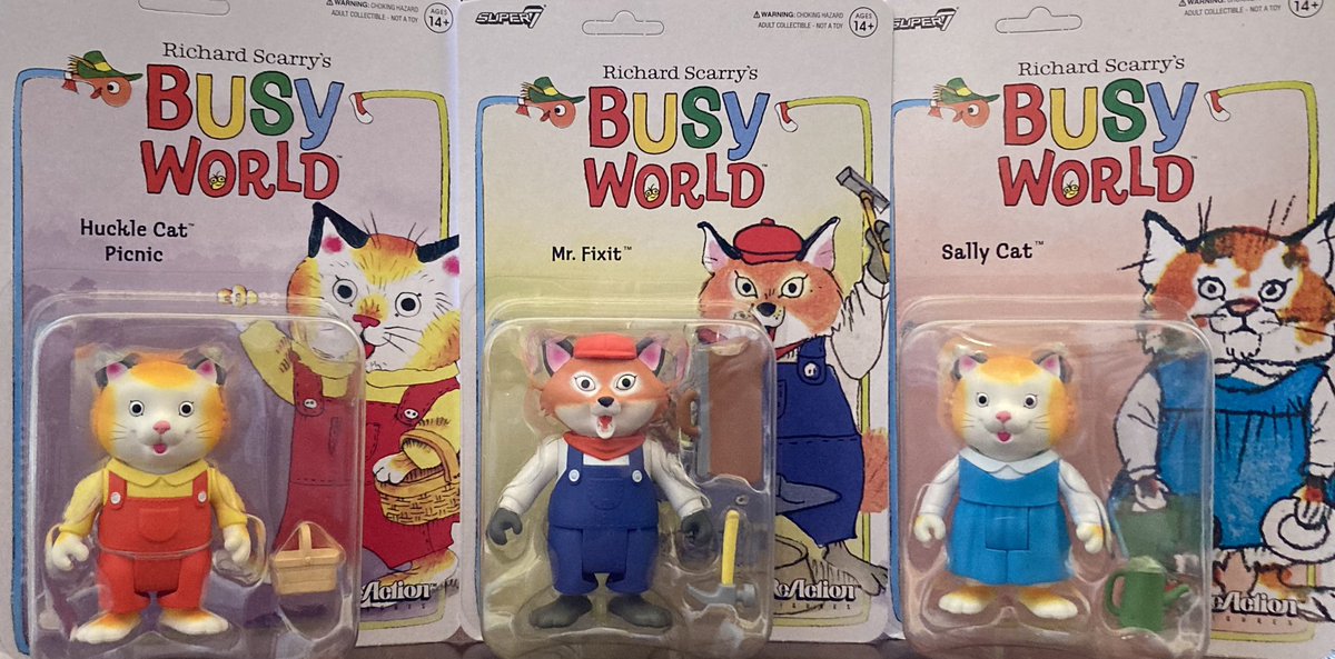 MajesticWarLynx's tweet photo. Got my prize for winning a Richard Scarry ReAction figure giveaway from @super7store ! Busytown was one of my favorite shows growing up, so Iβm very excited to have them.
Thank you so much! ππ
#super7store #ReAction #richardscarrysbusyworld #hucklecat #mrfixit #sallycat https://t.co/qSZaAoA8c2