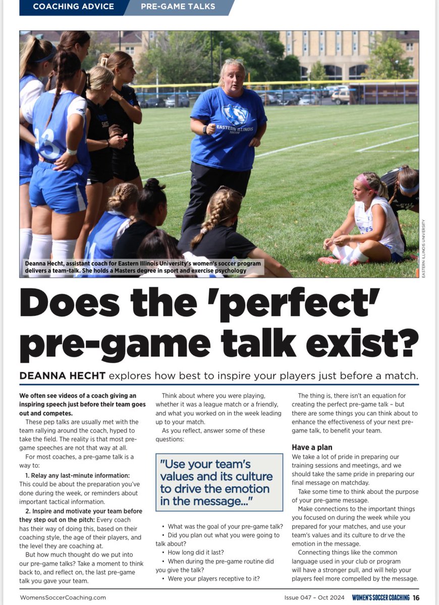 Deanna Hecht (@deannahecht14) on Twitter photo Super grateful for the opportunity to write for <a href="/SoccerCoaching/">Women's Soccer Coaching</a>!
Check out the latest issue:
womenssoccercoaching.com/coaching-advic… Super grateful for the opportunity to write for <a href="/SoccerCoaching/">Women's Soccer Coaching</a>!
Check out the latest issue:
womenssoccercoaching.com/coaching-advic…