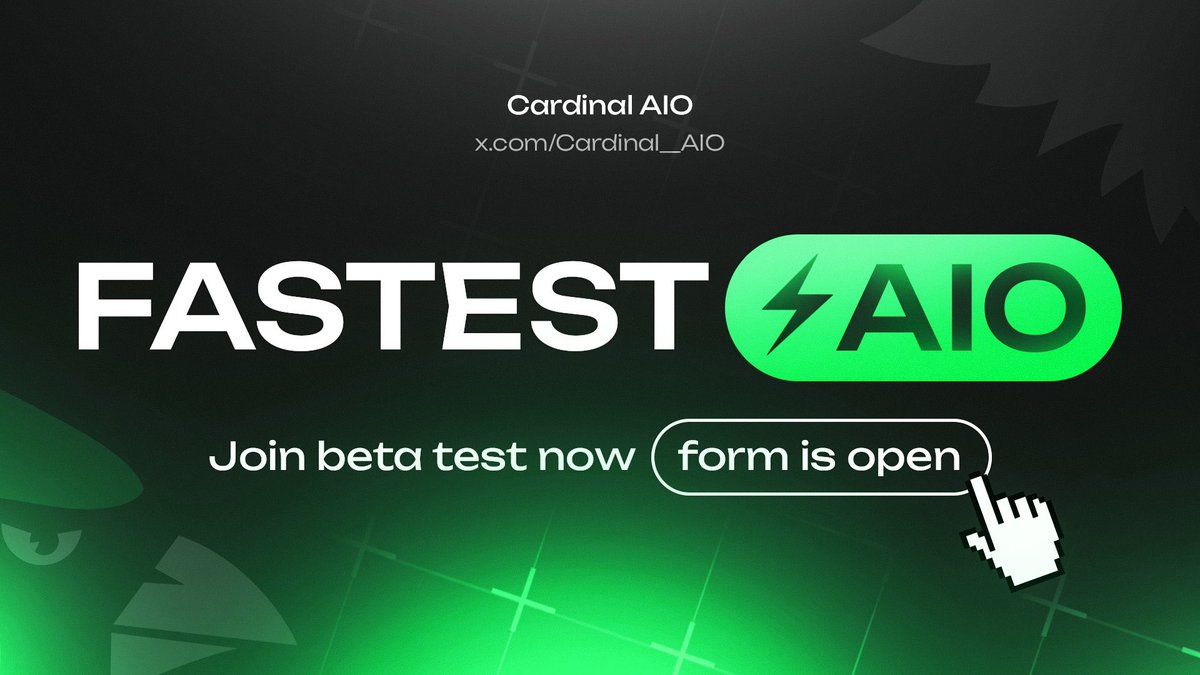 Cardinal__AIO's tweet image. 🚨 Final call! The sign-up form for our beta test is about to close! Make sure you grab this opportunity! Access the form through the google form in the pinned post. ⏳