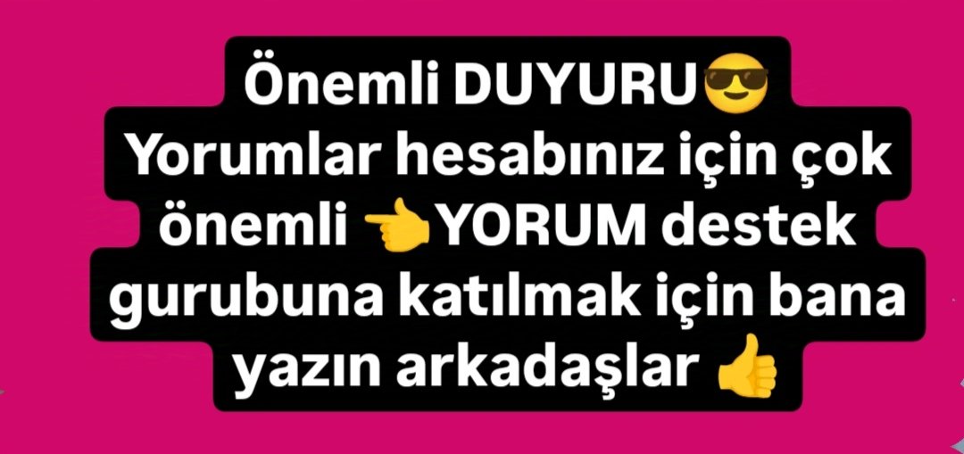 Yorum etkileşim çok önemli arkadaşlar. 😎 

mavi tıklar için daha önemli katılmak isteyen arkadaşlar yazın lütfen 👍