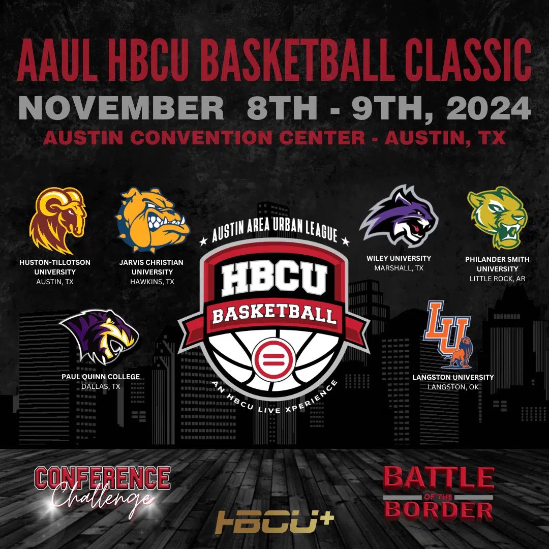 HBCU CLASSIC 🗓️ 🏀Mark your calendars for November 8th – 9th at the Austin Convention Center in downtown Austin, Texas, for the HBCU Live Xperience Basketball Classic.
Tickets 🎟️: events.eventnoire.com/e/aaul-hbcu-ba…
💻 information: aaul.org/events/hbcu-li…

<a href="/NAIAHoopsReport/">NAIA Hoops Report</a> <a href="/CBSSportsCBB/">CBS Sports College Basketball 🏀</a>