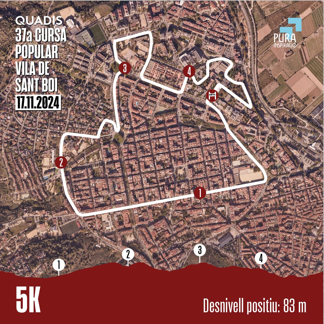 𝗖𝗜𝗥𝗖𝗨𝗜𝗧 𝟱𝗞
Nou recorregut més senzill, i amb una segona meitat molt més agraïda! 🥳

⚠️DISSABTE 12 OCT. últim dia del primer tram de preus... aprofita!!

👉 Inscripcions obertes a 𝗰𝘂𝗿𝘀𝗮𝘀𝗮𝗻𝘁𝗯𝗼𝗶.𝗰𝗼𝗺
🔶 Diumenge 17 novembre | #CursaSantBoi Quadis
