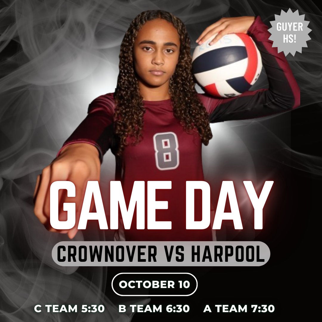 What day is it? GAME DAY!! See yall tonight at Guyer High School, against Harpool MS!