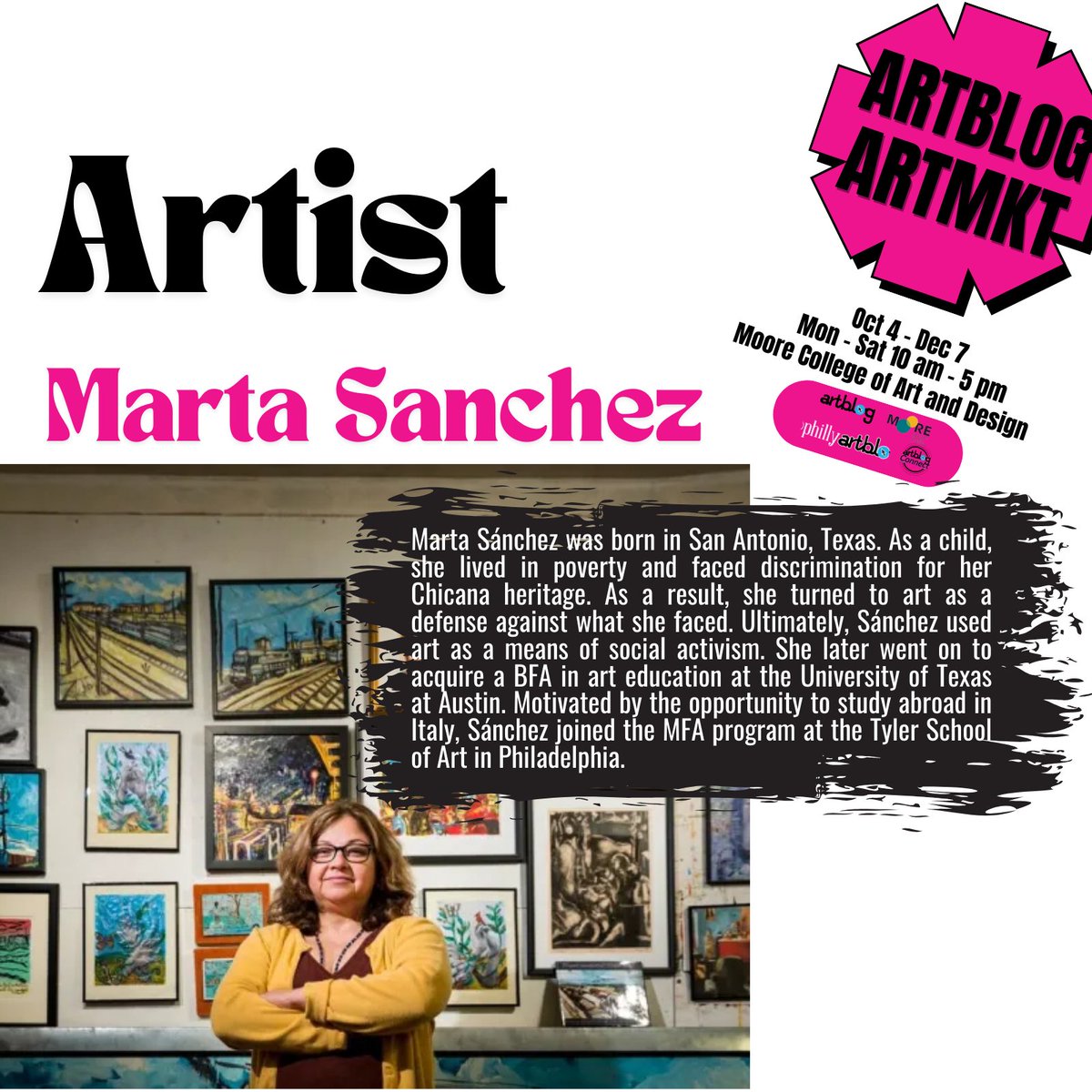 ✨ Experience the vibrant and emotionally contagious world of Marta Sanchez's artwork, now on display at ARTMKT! 🎨

#MartaSanchez #ArtMarket #ArtblogArtMkt #ArtistHighlight #ArtGallery #PhiladelphiaGallery #PhillyArt #Philadelphia