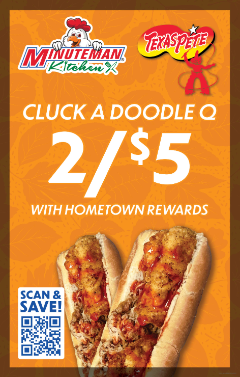ChandlerFoods's tweet photo. Chicken + Pork BBQ + Texas Pete Hot Sauce = Cluck-a-Doodle-Q!

Now available in Minuteman locations across NC!

#QualitySince1955 https://t.co/ACeQCMExFj