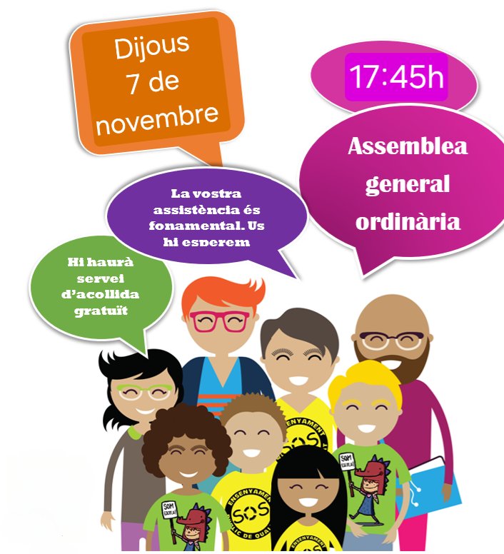 Benvolgudes famílies, 

Ens complau convidar-vos a la propera assemblea general de l’AMPA de l’Escola Els Horts.

Quan: dijous 7 de novembre
Hora: 15:45h
Lloc: sala de professors.

elshortsampa.blogspot.com/2024/10/assemb…