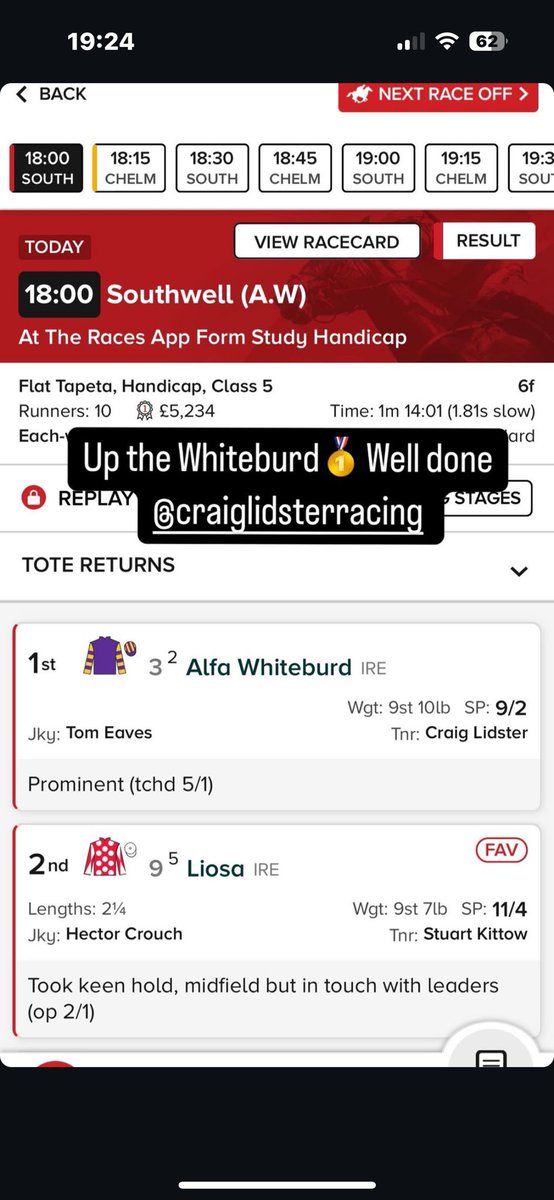 wendy.burdett (@wendy_burdett) on Twitter photo Winner π <a href="/Southwell_Races/">Southwell Racecourse</a> for <a href="/C_LidsterRacing/">Craig Lidster Racing</a> with Alfa Whiteburd <a href="/tomeaveswigan/">Tom eaves</a> ππππ€© Winner π <a href="/Southwell_Races/">Southwell Racecourse</a> for <a href="/C_LidsterRacing/">Craig Lidster Racing</a> with Alfa Whiteburd <a href="/tomeaveswigan/">Tom eaves</a> ππππ€©