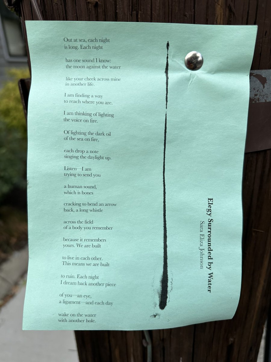 Seen in Cambridge. Part of <a href="/TheElegyProject/">The Elegy Project</a>. I love finding poems on utility poles. elegyproject.org <a href="/Joseph_Fasano_/">Joseph Fasano</a>