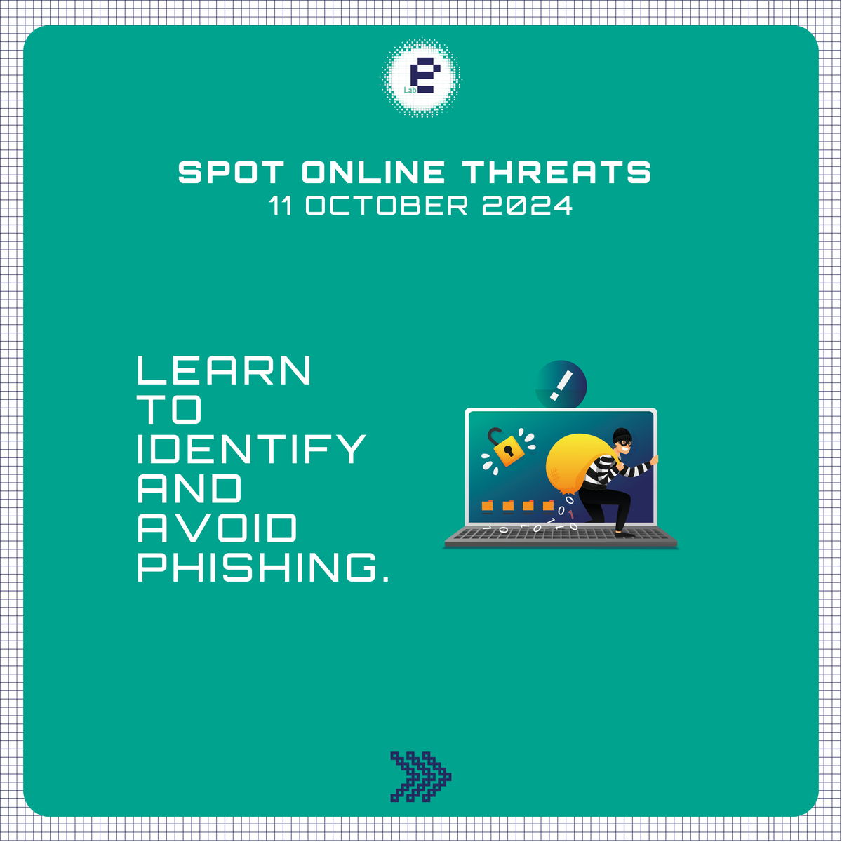 eLabResearch's tweet image. انضموا إلينا خلال #شهر_التوعية_بالأمن_السيبراني ⚠️

💡 هذا الأسبوع: جلسة حول كيفية اكتشاف الرسائل الإلكترونية المزيفة، والروابط، والرسائل لتجنب التهديدات الاحتيالية. 

📌 رابط التسجيل: registration.elab.tn/CybersecurityA…