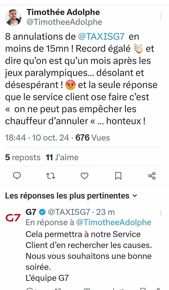 Coeur Handisport (@coeurhandisport) on Twitter photo L'athlète non-voyant <a href="/TimotheeAdolphe/">Timothée Adolphe</a> vient de subir 8 annulations de <a href="/TAXISG7/">G7</a> en 15 minutes !
Cette #discrimination est intolérable !
Pour quand les SANCTIONS ? 🤔
#Handicap #Paris2024 <a href="/durovray/">François Durovray</a> <a href="/Defenseurdroits/">Défenseur des droits</a> <a href="/speytavie/">Sébastien Peytavie</a> <a href="/ChrisLenabour/">Christine Le Nabour</a> <a href="/fpintodasilva/">Fernando PINTO</a>
x.com/TimotheeAdolph… L'athlète non-voyant <a href="/TimotheeAdolphe/">Timothée Adolphe</a> vient de subir 8 annulations de <a href="/TAXISG7/">G7</a> en 15 minutes !
Cette #discrimination est intolérable !
Pour quand les SANCTIONS ? 🤔
#Handicap #Paris2024 <a href="/durovray/">François Durovray</a> <a href="/Defenseurdroits/">Défenseur des droits</a> <a href="/speytavie/">Sébastien Peytavie</a> <a href="/ChrisLenabour/">Christine Le Nabour</a> <a href="/fpintodasilva/">Fernando PINTO</a>
x.com/TimotheeAdolph…