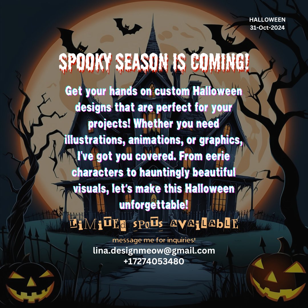 LinaDesigns12's tweet photo. #HalloweenDesigns #SpookyArt #CustomIllustrations #HalloweenVibes #FreelanceDesigner #dsynex #designshub https://t.co/MlUM2xBUbp