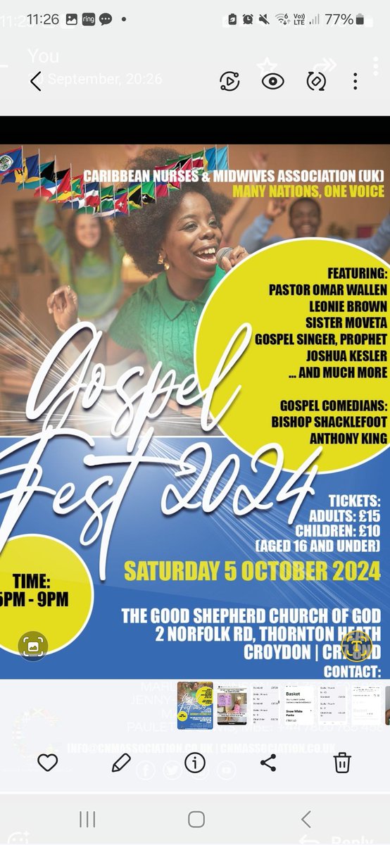 Join us celebrating Black History Month in <a href="/CnmaUk/">CNMA (UK)</a> Gospel fest concert.  Come and get your Gospel groove on, Hallelujah