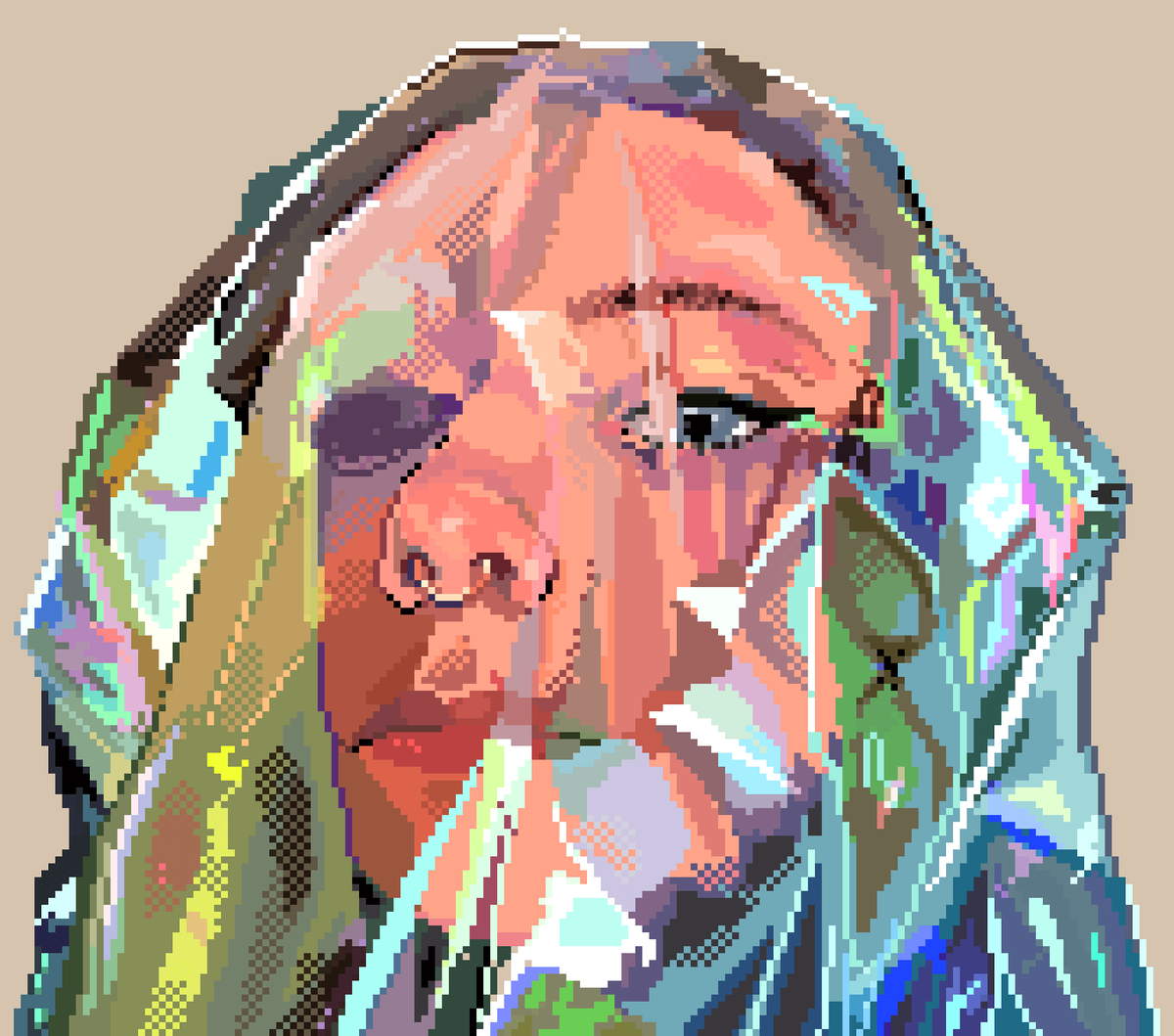 I started this pixel self portrait a while ago.
#pixelart