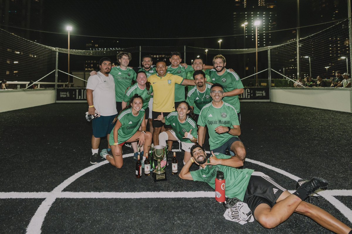 AustinFC's tweet photo. Took the game to the rooftops. 🏙️
 
Congratulations to @LosVerdesATX for winning this year's edition of Liga Verde, presented by @CaptainMorganUS! https://t.co/7uTVMvR0p6
