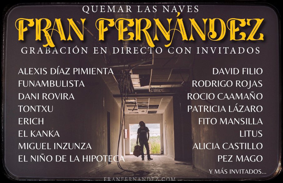 franfermusica's tweet photo. Se siguen sumando amigos y estamos de crowdfunding.
Entra en https://t.co/wNmElhVfri y vente con nosotros a #quemarlasnaves 
Mira los conciertos de ESPAÑA y MÉXICO 👇 https://t.co/1dTLjxWcBy
