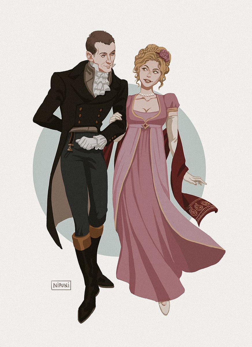 NipuniDraws's tweet image. Nine and Rose in regency attire 🥰 [3/3] #doctorwho #ninthdoctor #rosetyler #christophereccleston #billiepiper