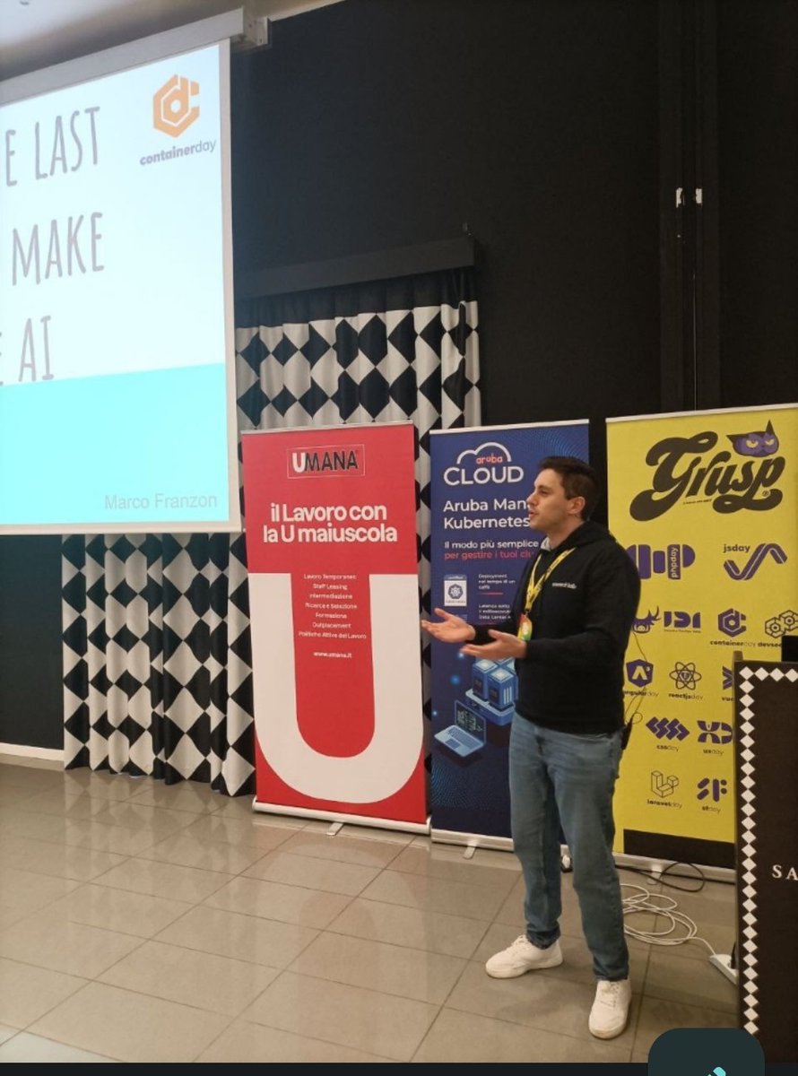 Talk about MLOps, AI reproducibility and containerization. 
It was great.
<a href="/Docker/">Docker</a> <a href="/eXactLab/">eXact lab</a>