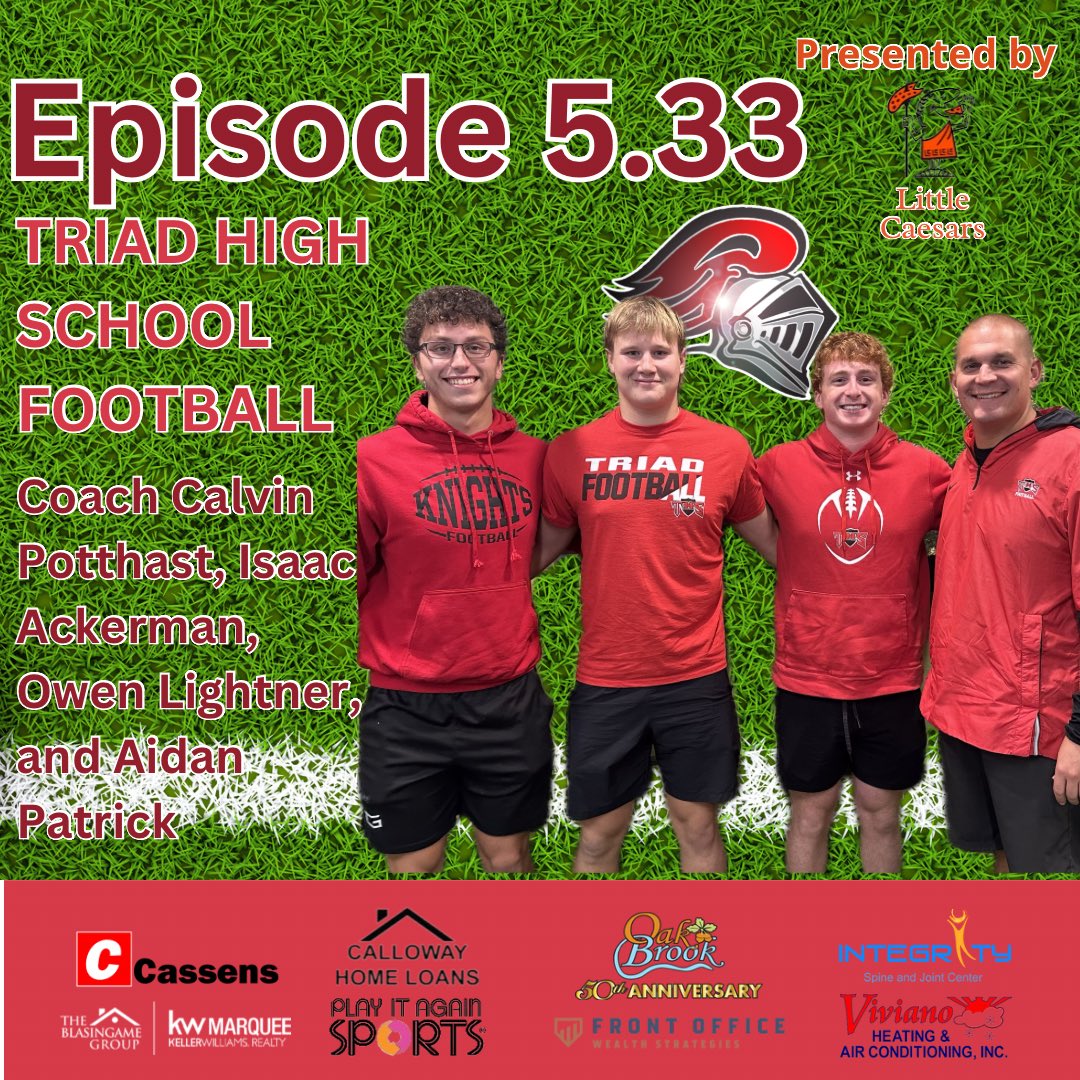 PodcastMetro's tweet photo. Undefeated (6-0) @triadknights_fb is on the podcast this week talking about their outstanding season and what they are looking forward to🏈

@TriadKnights 
@TriadNews 
@triadcavalry 

https://t.co/UfET8RMRIs https://t.co/zLT2gzVWJg