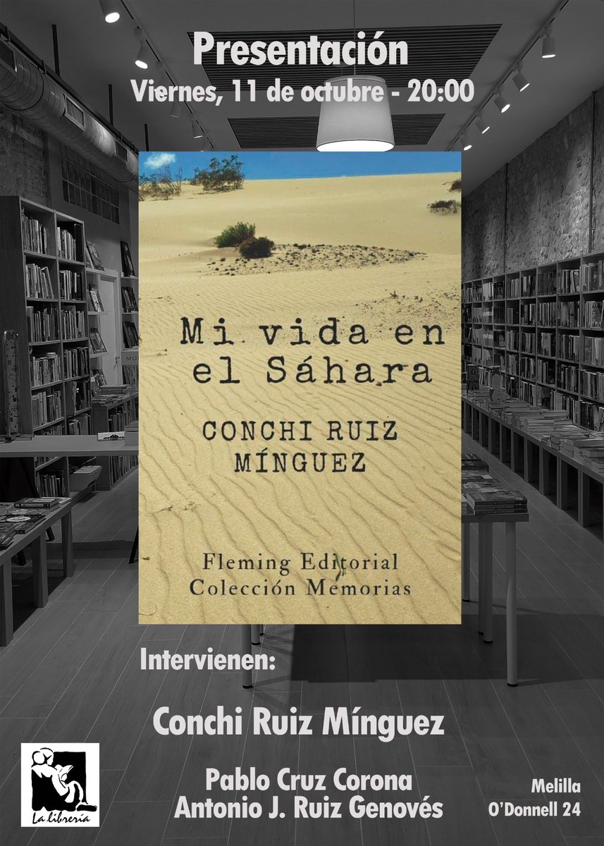 Este viernes, contaremos con la presencia de Conchi Ruiz, que presentará su libro Mi vida en el Sáhara. Disfrutaremos de su experiencia en El Aaiún, donde trabajó para Radio Sáhara durante uno de los acontecimientos políticos más importantes de nuestra segunda mitad del s. XX.