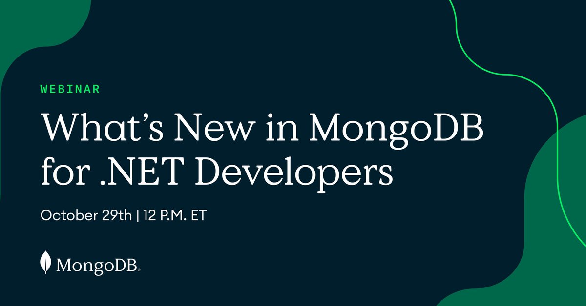 LauraHowardNYC's tweet photo. MongoDB is the go-to database for C# devs, and we’re always boosting our support for .NET.

Join Luce Carter, Developer Advocate at MongoDB, sharing the latest @MongoDB updates for .NET and C#. 👇
https://t.co/IWTGdbOjyT https://t.co/iP8kV2eCcY