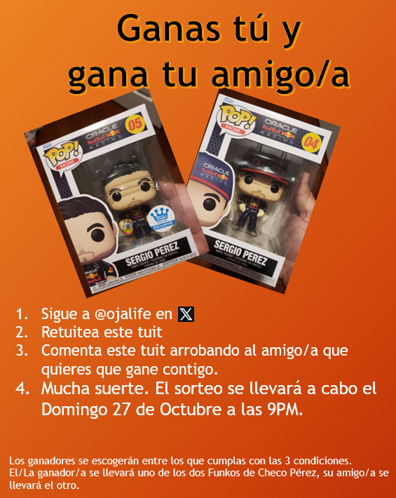 ojalife's tweet photo. 🎴 Gana un Funko de @SChecoPerez 🎴

👉Sígue la cuenta @ojalife
➡️RT este tuit
Comenta abajo ⬇️arrobando a tu amigo/a que quieres que gane contigo.

🍀Mucha suerte🍀

La pareja de ganadores se anunciarán el domingo después del #MexicoGP https://t.co/Z3qRlc8iYD