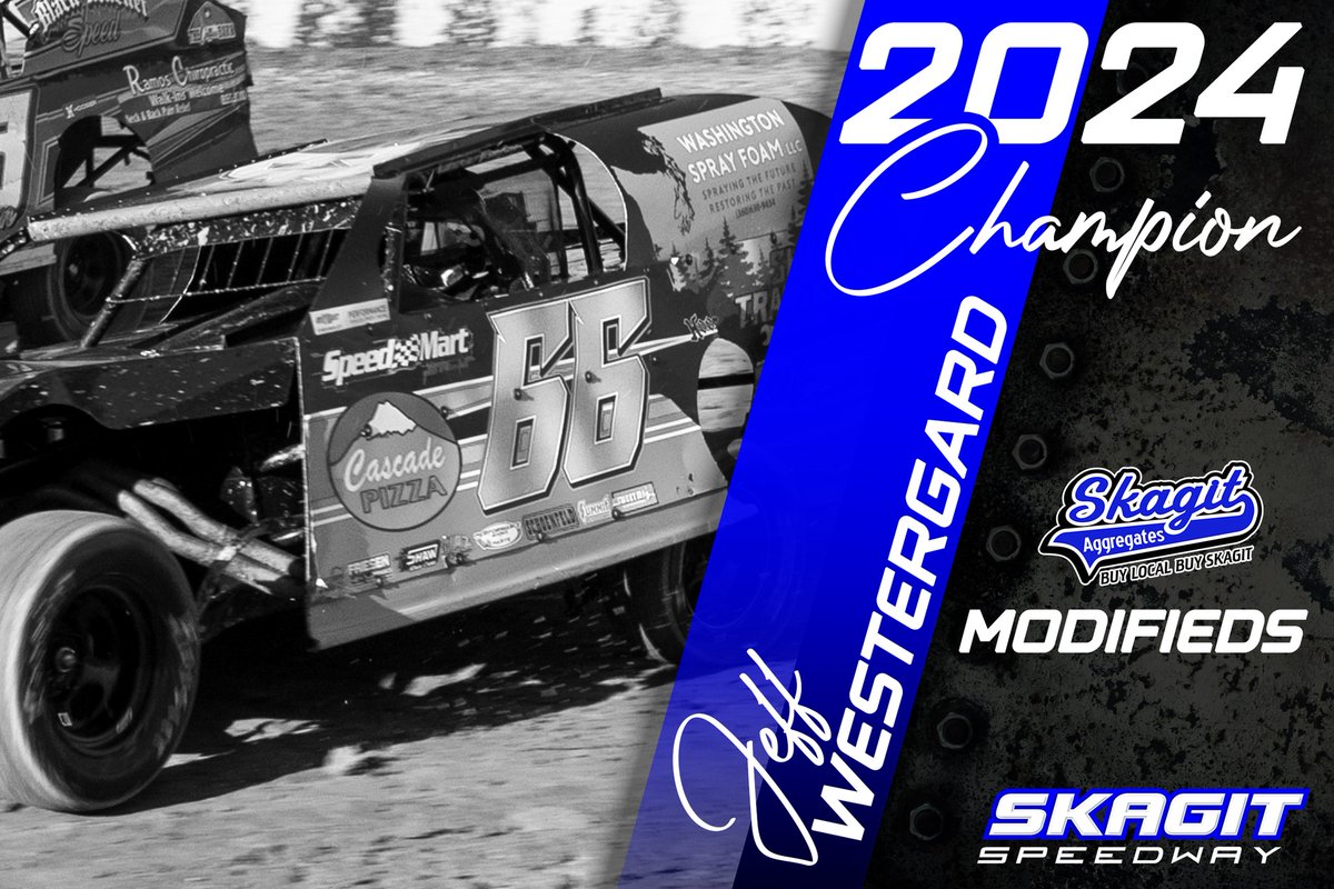 Congrats to Jeff Westergard on his first career Skagit Aggregates <a href="/IMCA_racing/">IMCA 🏁</a> Modified Track Championship!

Jeff had 4 wins, 5 Top 3s, 7 Top 5s and 8 Top 10s. 

#RaceSkagit