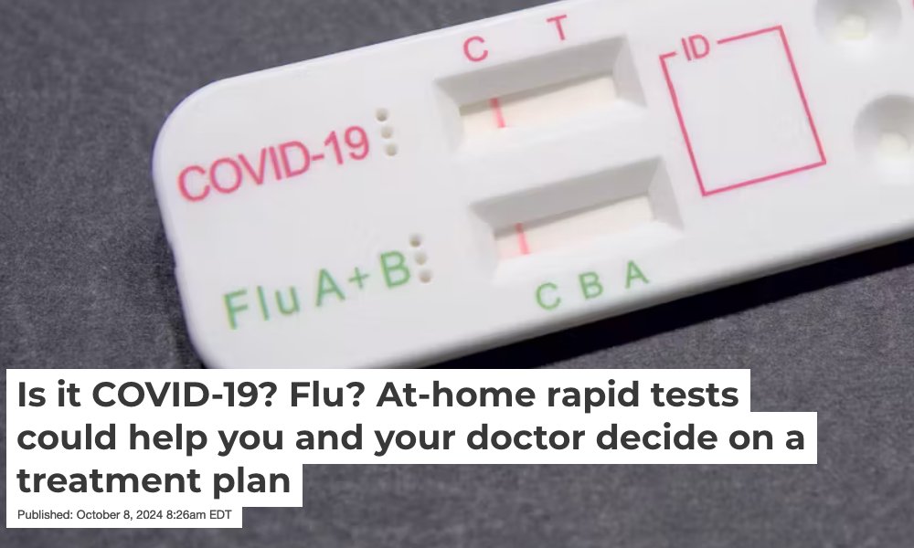 Is it Covid or flu? Now a single at-home test can tell you. <a href="/WilburLam/">Wilbur Lam</a> &amp; <a href="/JSullyAtl/">Julie Sullivan</a> on their benefits, limits, and how they're changing healthcare in <a href="/ConversationUS/">The Conversation U.S.</a>: bit.ly/3U4v2bL