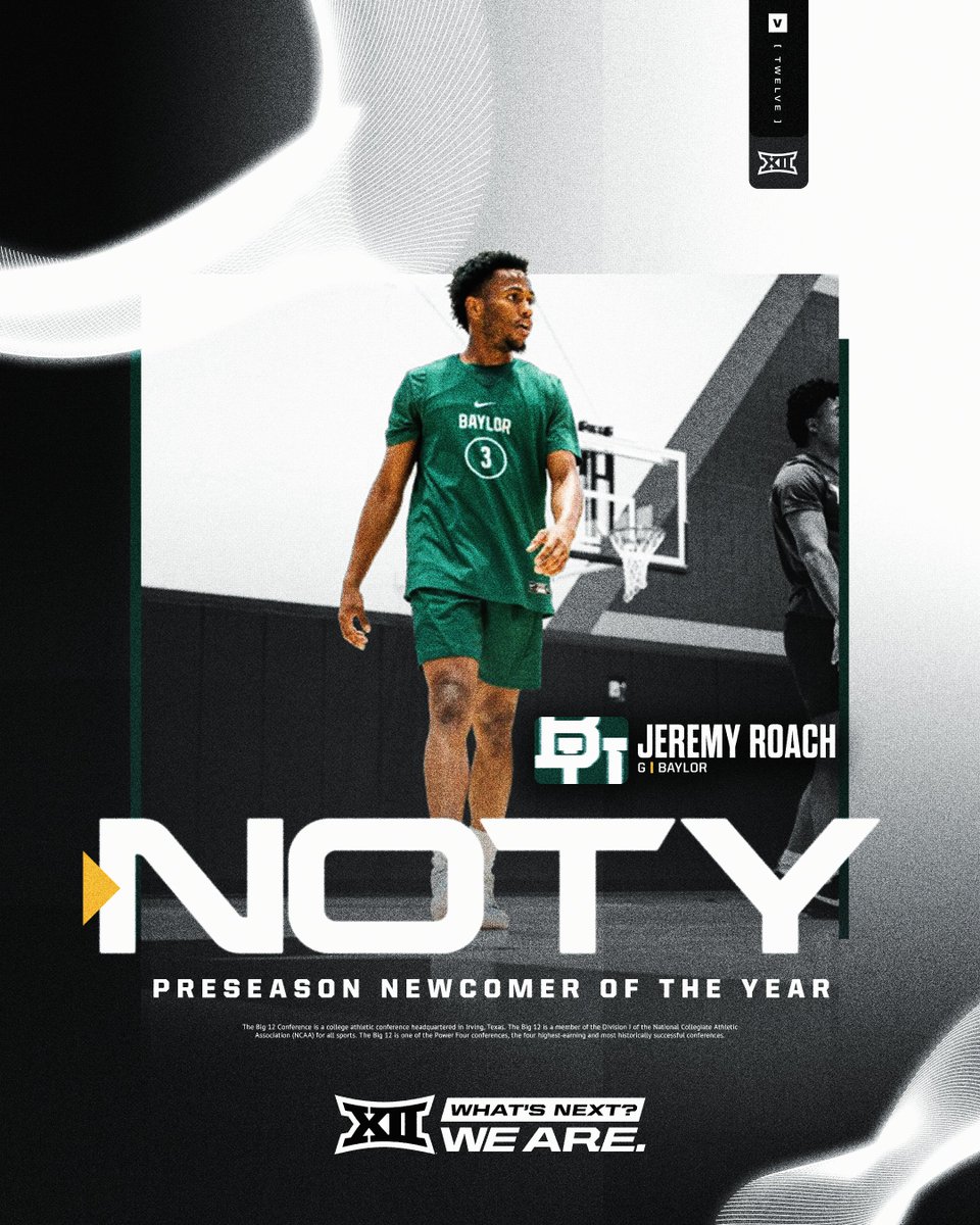 2024-25 #Big12MBB Preseason Co-Newcomer of the Year 🏅

Jeremy Roach | <a href="/BaylorMBB/">Baylor Men’s Basketball</a>