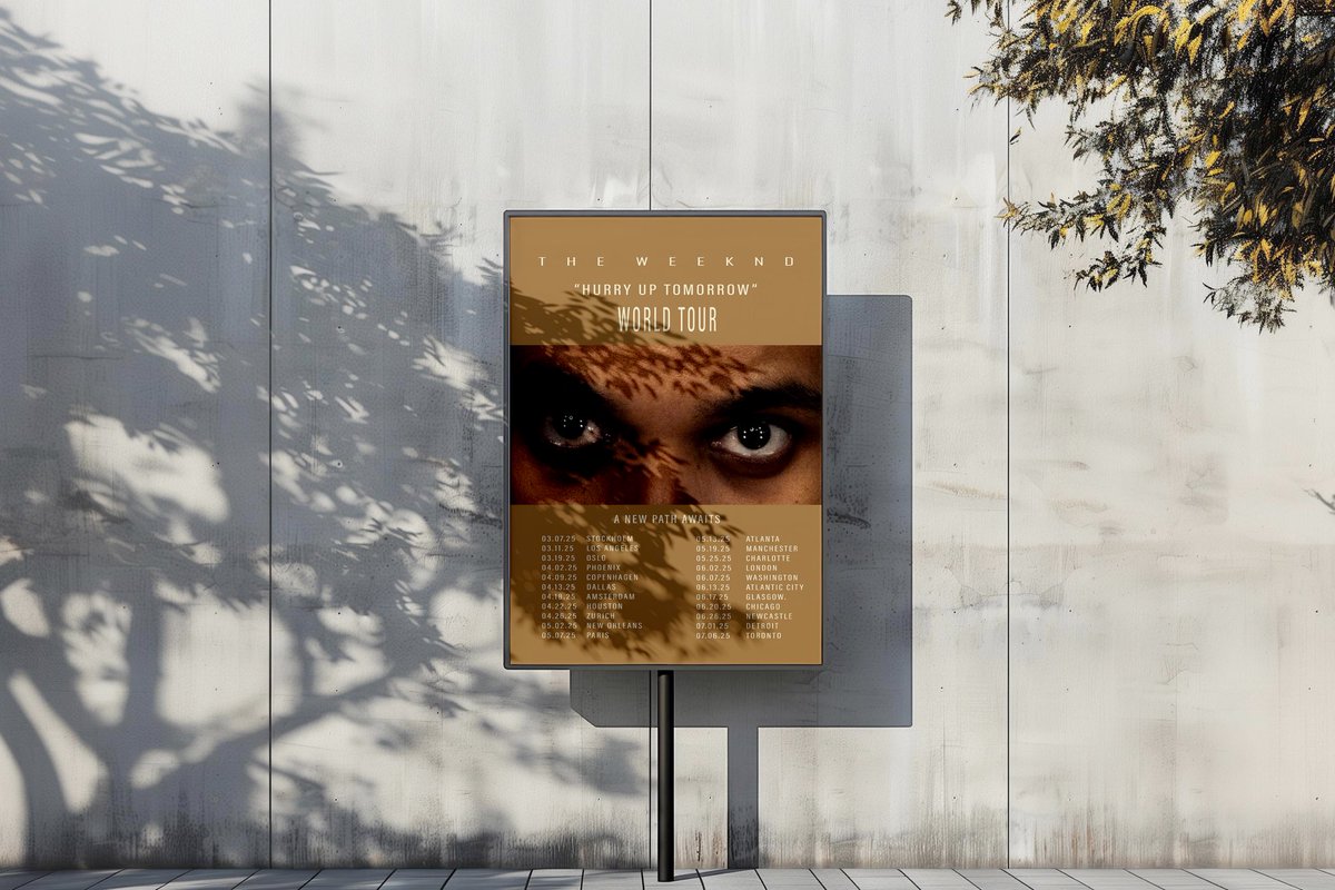 enaxstudio's tweet photo. /THE WEEKND 
’’HURRY UP TOMORROW’’ 
Fictional - WORLD TOUR POSTER https://t.co/r3SyV9ac8M