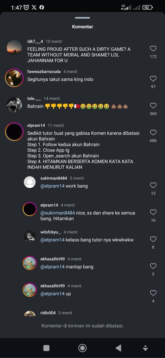 UsmanGNTR's tweet photo. Sedikit tips biar bisa komen. Karna kolom komentar sudah dimatikan gayes. Bahrain 🤡🤡🤡🤡🤡🤡#TimnasDay https://t.co/ZFkuSGaeeX
