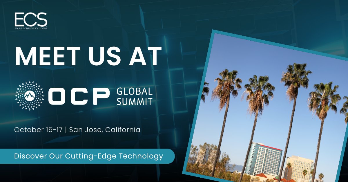 EquusCS's tweet image. Heading to the hashtag#OCPGlobalSummit next week? ECS will be there to discuss our latest solutions driving innovation in open compute and edge infrastructure. Let’s meet! 📅 info@equuscs.com.

#OpenCompute #EdgeInfrastructure