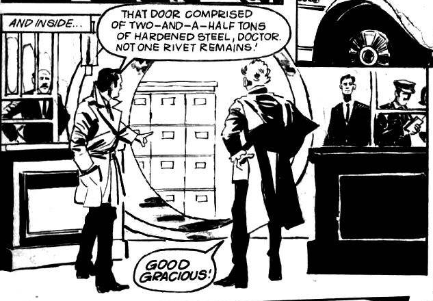 DWUDatabase's tweet photo. The comics set on contemporary Earth always work the best for me. The Doctor being drafted in by the police to investigate a mysterious bank robbery is quite a nice set up #DoctorWho #Disintegrator https://t.co/jnbklHkT40