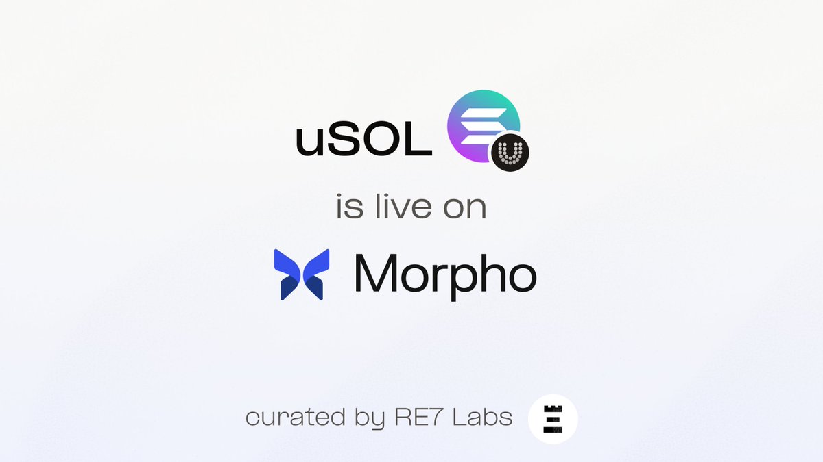 You thought we were done for the day?

$uSOL is now *live* on <a href="/MorphoLabs/">Morpho 🦋</a> curated by <a href="/Re7Capital/">Re7 Capital</a> 

Vault (supply USDC against uAssets) + Borrow with uSOL enabled. 

gmuni
