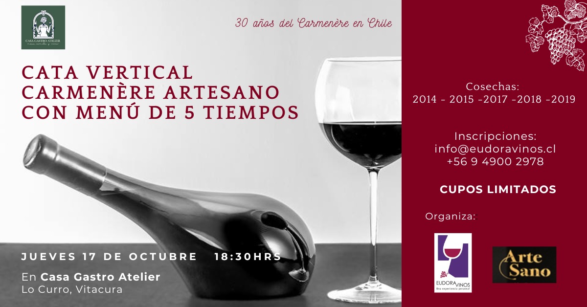 No diga que no le avisamos: oportunidad única e irrepetible, degustar 5 añadas de este Carmenère icónico, conocer su historia de boca de su hacedor, con un menú especial de 5 tiempos. Quedan pocos cupos!
#30añosCarmenèreChile