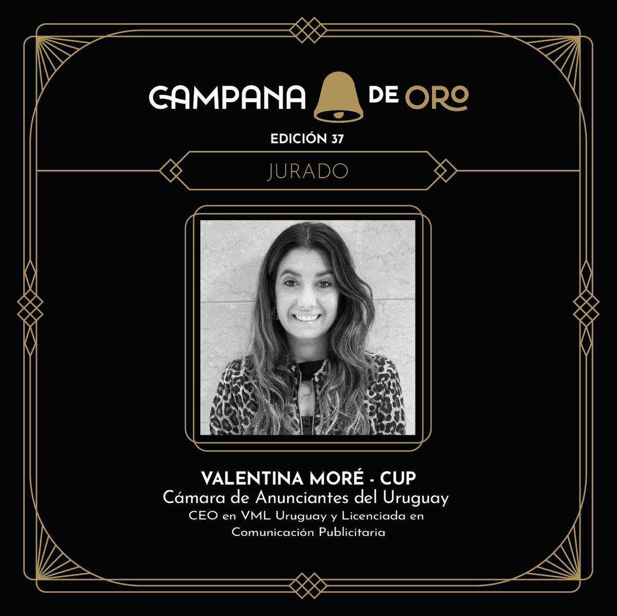 VML Uruguay (@vml_uruguay) on Twitter photo Nuestra CEO <a href="/valemoreaguirre/">Valentina Moré</a> , está como jurado de Campana de Oro representando al Círculo Uruguayo de la Publicidad🔔
¡Felicitaciones Vale!
#WeAreVML Nuestra CEO <a href="/valemoreaguirre/">Valentina Moré</a> , está como jurado de Campana de Oro representando al Círculo Uruguayo de la Publicidad🔔
¡Felicitaciones Vale!
#WeAreVML