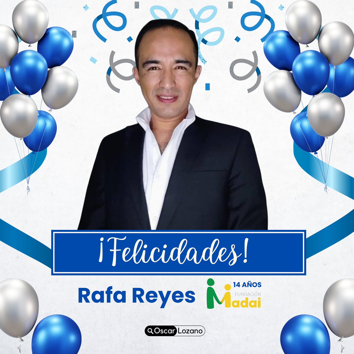 Hoy quiero felicitar a la familia Madai y a su líder mi amigo <a href="/RafaActivista/">Rafa Reyes</a> por su aniversario número 14, a sido una gran aventura llena de éxitos y logros a favor de de quien más lo necesita. Que sean muchos años más 🥳
