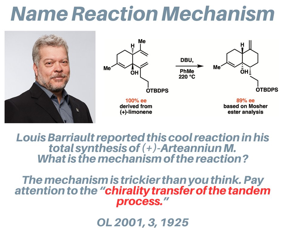 TambarLab (@tambarlab) on Twitter photo Louis Barriault reported this cool reaction in his total synthesis of Arteanniun M. What is the mechanism?
<a href="/thebarriaultlab/">The Barriault Lab</a>
It's trickier than you think. Pay attention to the “chirality transfer of the tandem process.”
Courtesy of grad student Rene Garcia Del Valle. Louis Barriault reported this cool reaction in his total synthesis of Arteanniun M. What is the mechanism?
<a href="/thebarriaultlab/">The Barriault Lab</a>
It's trickier than you think. Pay attention to the “chirality transfer of the tandem process.”
Courtesy of grad student Rene Garcia Del Valle.