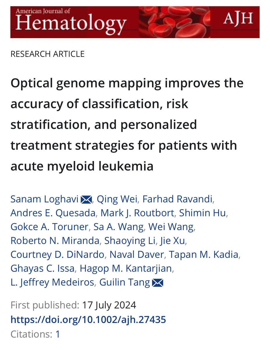 sanamloghavi's tweet image. 📣 it’s official: 81195 …..is the newly assigned #AMA #CPTcode 4 Optical Genome Mapping! 🎊huge milestone 4 us
🙏🏻 to our CG team & the amazing Dr. Guilin Tang.
Very proud that our AML OGM data (among others) was used to support obtaining a CPT code for #OGM…