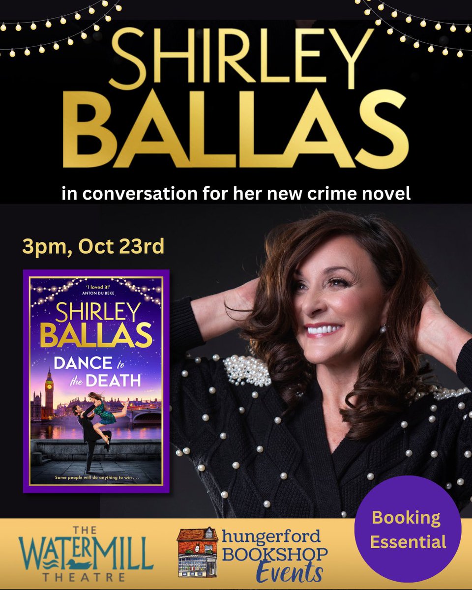 Book Vivant (@hungerfordbooks) on Twitter photo 📣 Strictly fans! Don’t miss the opportunity to hear head judge & dancing legend <a href="/ShirleyBallas/">Shirley Ballas</a> talk about her new crime novel to <a href="/AJWestAuthor/">AJ West #AlwaysTogether</a> at <a href="/WatermillTh/">Watermill Theatre</a> on October 23rd. Tickets 👇🏻
watermill.org.uk/shirley-ballas 📣 Strictly fans! Don’t miss the opportunity to hear head judge & dancing legend <a href="/ShirleyBallas/">Shirley Ballas</a> talk about her new crime novel to <a href="/AJWestAuthor/">AJ West #AlwaysTogether</a> at <a href="/WatermillTh/">Watermill Theatre</a> on October 23rd. Tickets 👇🏻
watermill.org.uk/shirley-ballas