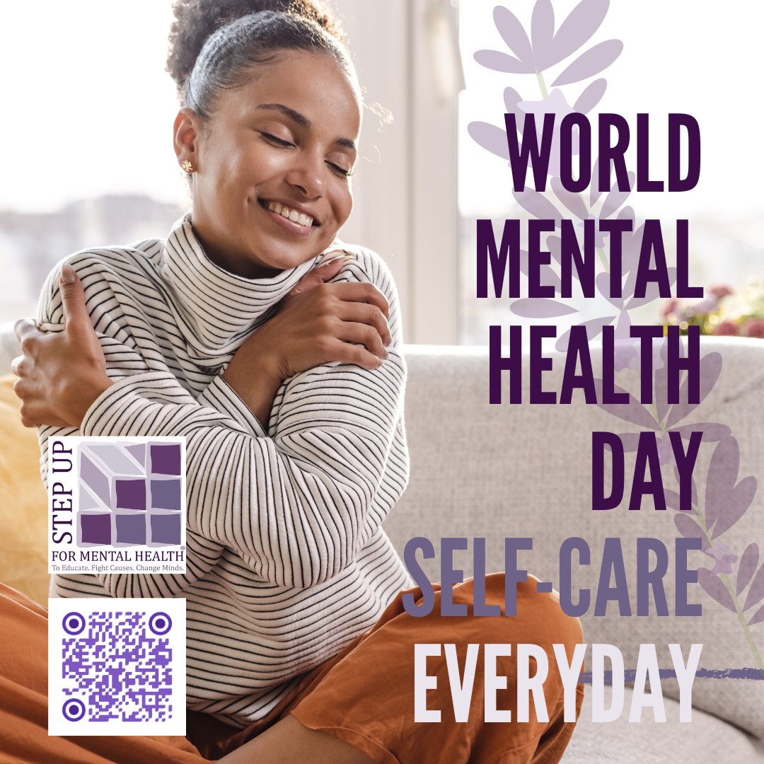 stepupformh's tweet image. As we focus on World Mental Health Day, also think about year-round care. Thinking about prevention in your everyday? Take 5-minutes each day at the time that works for you to refocus, meditate, breathe, peer support or therapy. Start a plan. #WorldMentalHealthDay #SelfCare 🫂💜