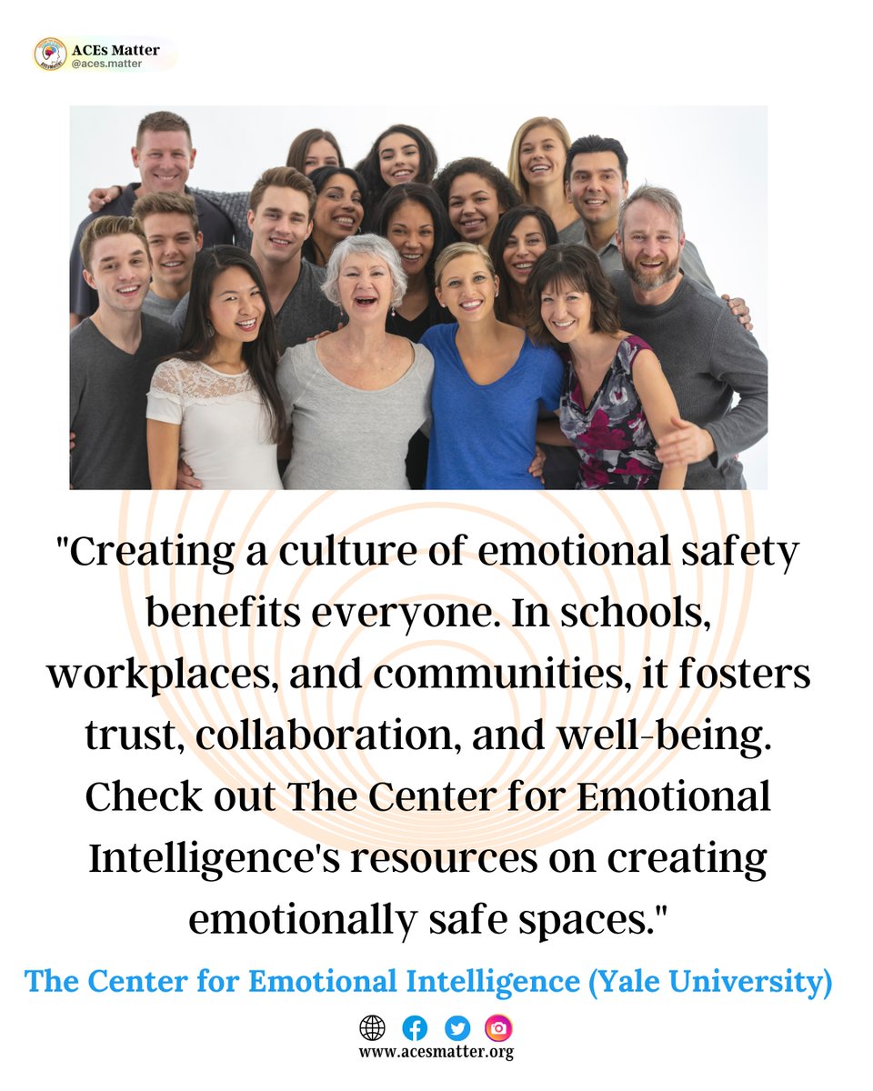 Thank You! "The Center for Emotional Intelligence (Yale University)" for sharing your wisdom with the world #ACEsMatter #AdverseChildhoodExperience #ACEs
