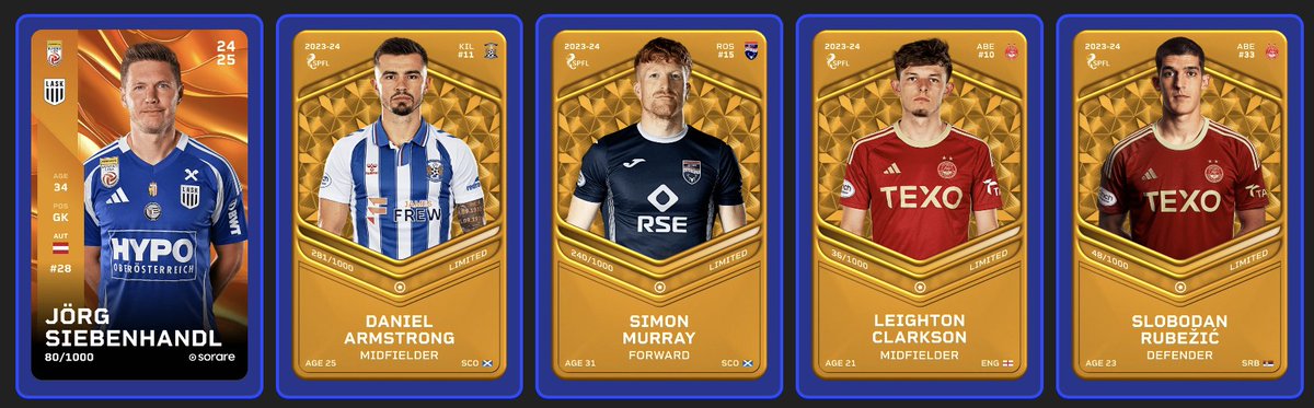 Sorare Giveaway 🎁

A gallery with less than 10 limited cards is going to win these five guys to improve your depth

To win them ➡️ Follow, Retweet and Comment with your #Sorare username below 👇
