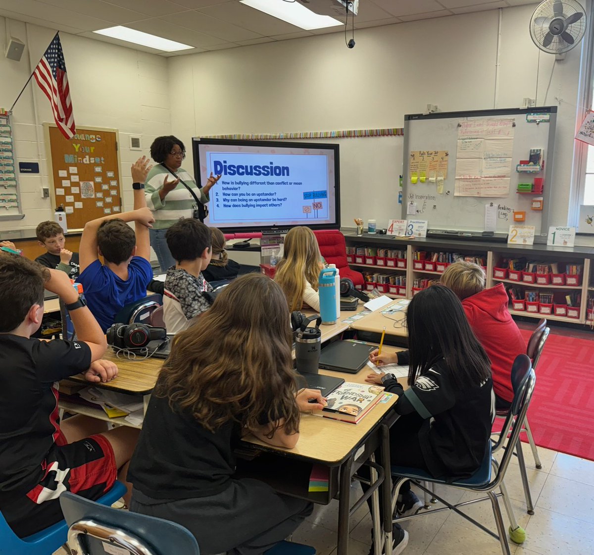 Today 5D learned the difference between mean behavior, conflict, and bullying by reading and sorting scenarios into the right categories. We had a great discussion after where they shared what they learned &amp; why being an upstander is so important! <a href="/CentralES1/">Central ES</a> #WeekOfRespect2024