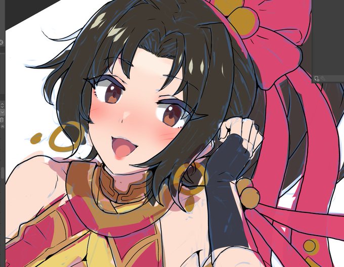 空いた時間で塗り前の線画調整。つづきは本日のFANBOX,Fantia限定コンテンツの更新を完了させたあとで。 